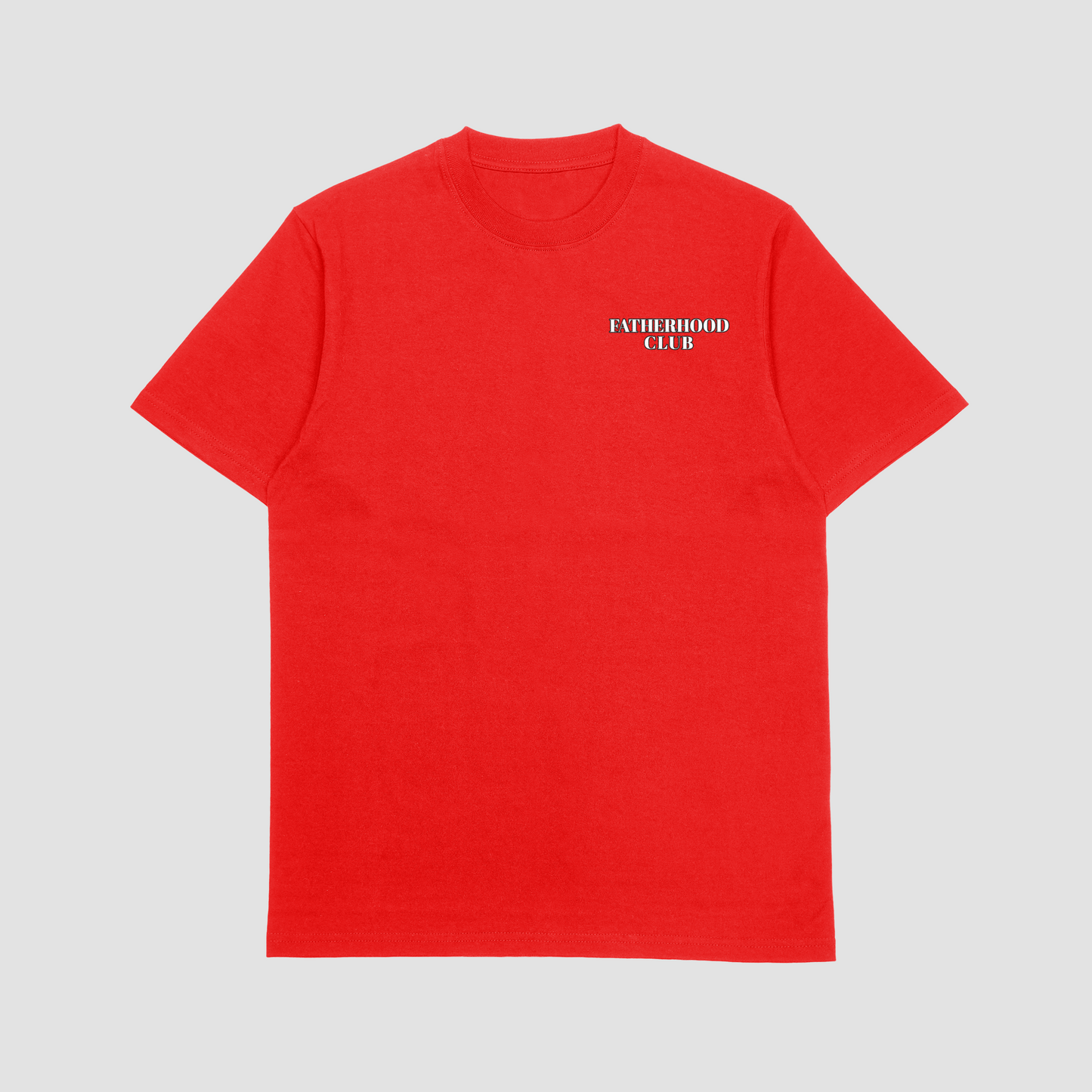 Fatherhood Club White Writing T-Shirt /Red