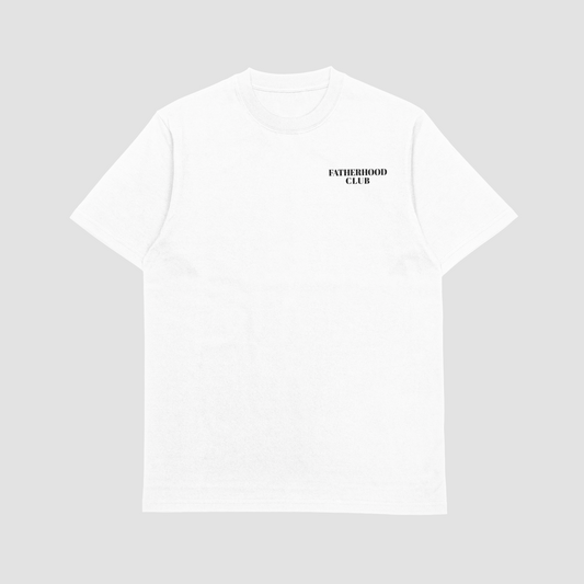 Fatherhood Club Black Writing T-Shirt /White