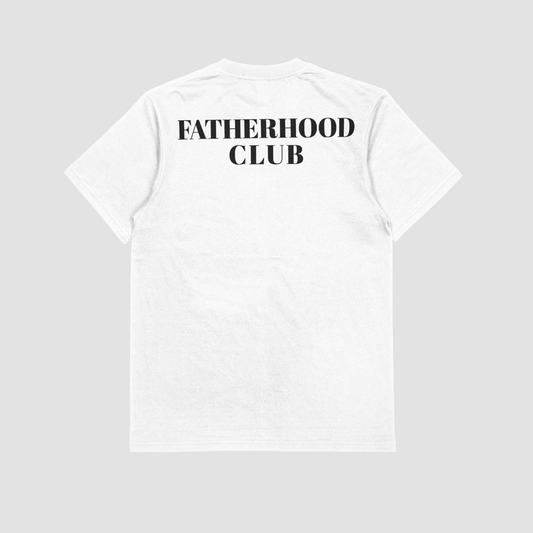 Fatherhood Club Black Writing T-Shirt /White