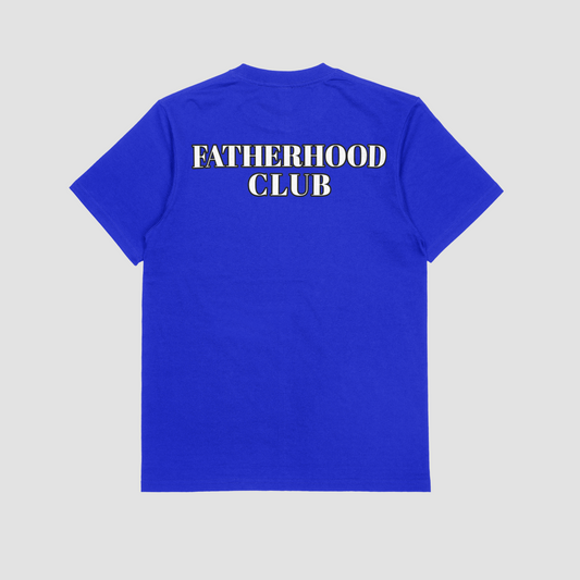 Fatherhood Club White Writing T-Shirt /Blue