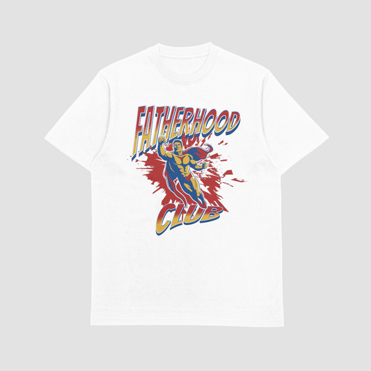 Fatherhood Club Flying Dad T-Shirt /White