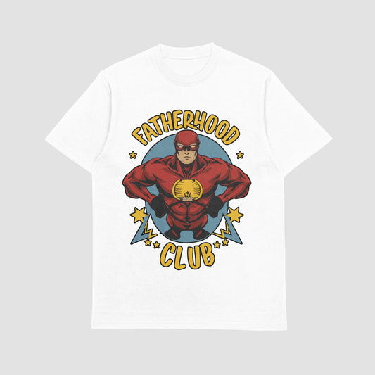 Fatherhood Club Superhero Dad T-Shirt / White